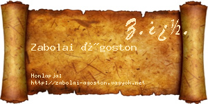 Zabolai Ágoston névjegykártya